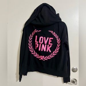 LOVE PINK black jacket with pink sequins